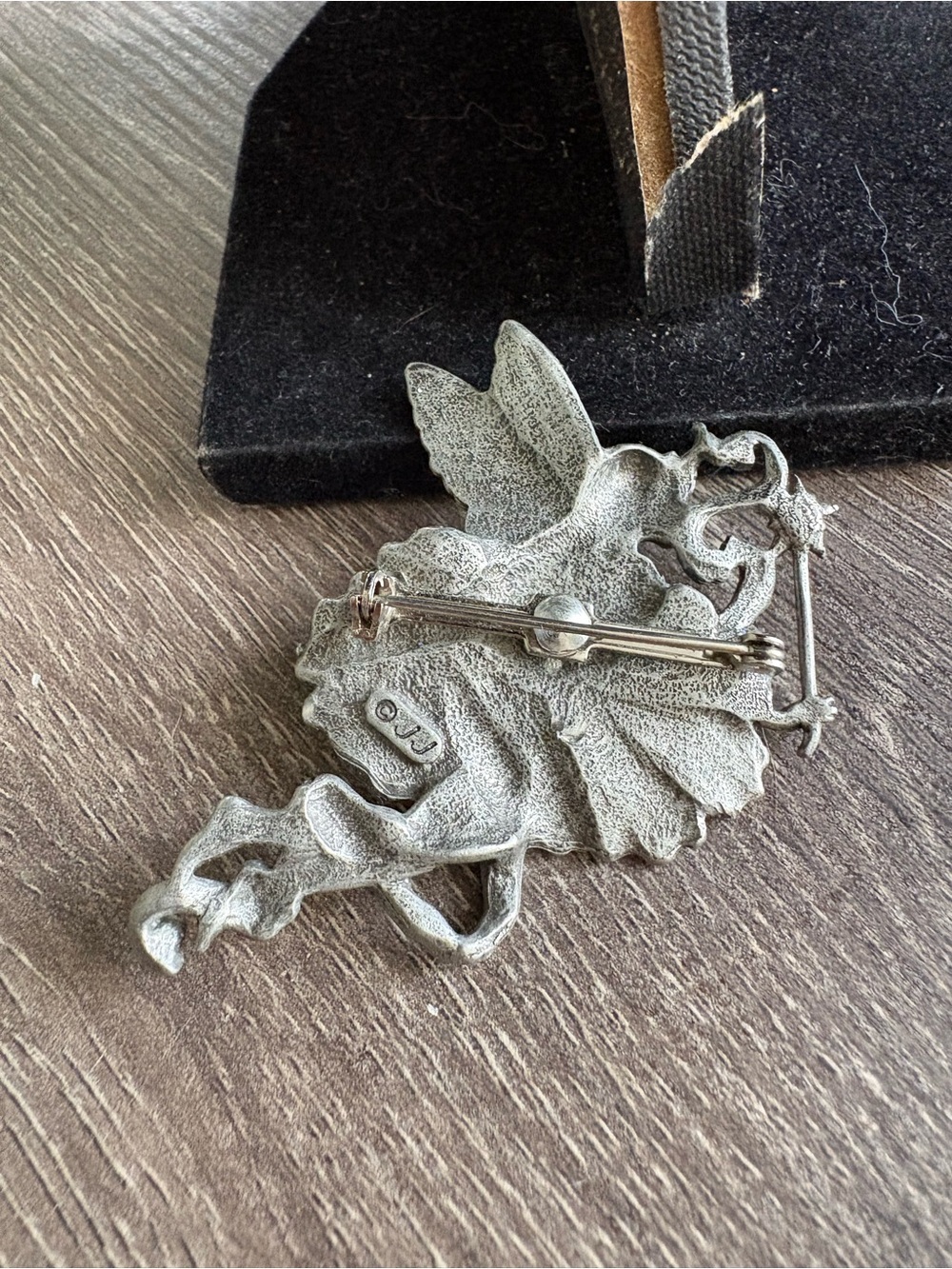 1980’s JJ Jonette Fairy Pewter  Fairy Flower Brooch Pin - Picture 3 of 6